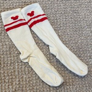 Never Been Worn Disney Cream and Red Stripe Socks Harry Lambert for Zara